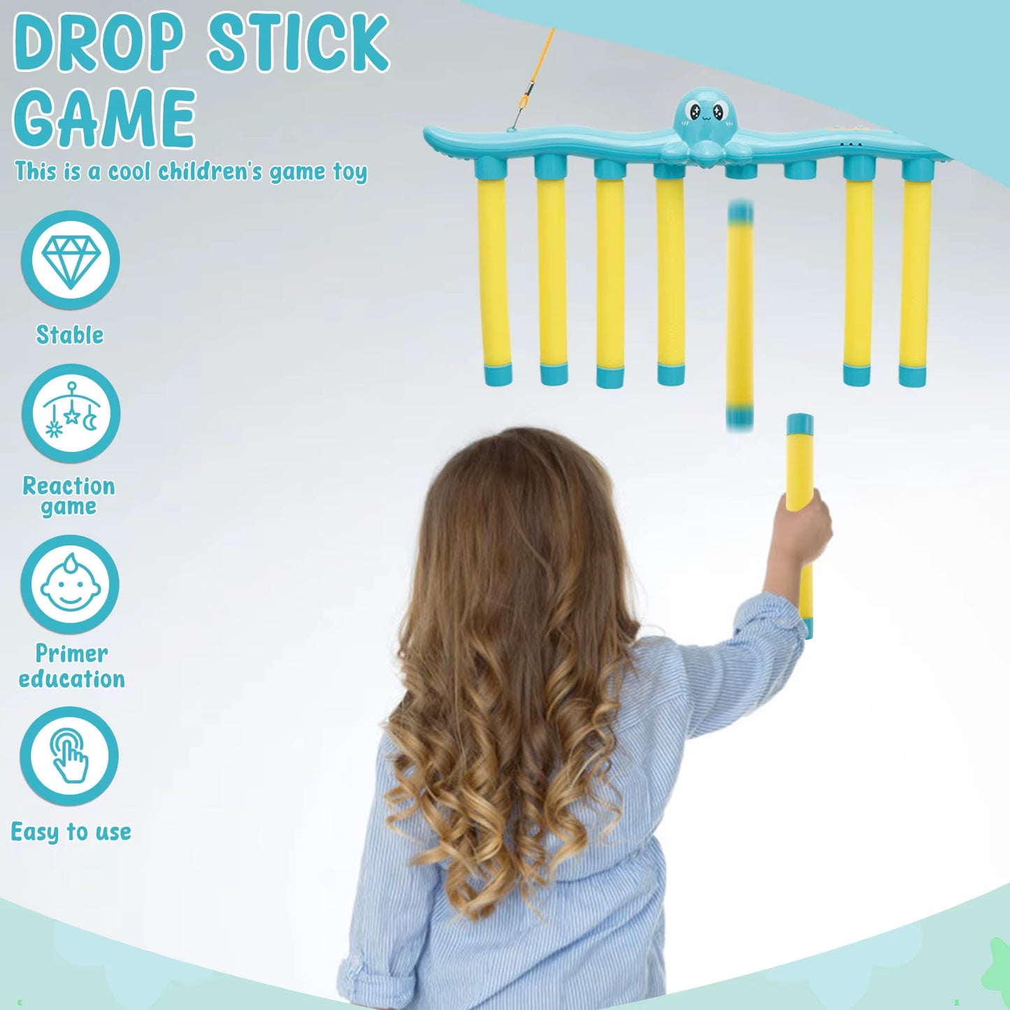 Falling Sticks Reaction Training Game for Kids - Educational Parent-Child Interactive Toy for Hand-Eye Coordination