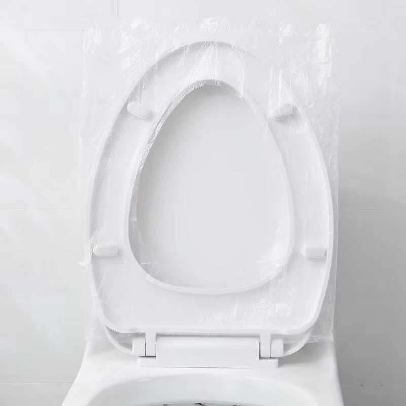 50-Pack Individually Wrapped Waterproof Disposable Plastic Toilet Seat Covers, Non-Slip Travel Protectors
