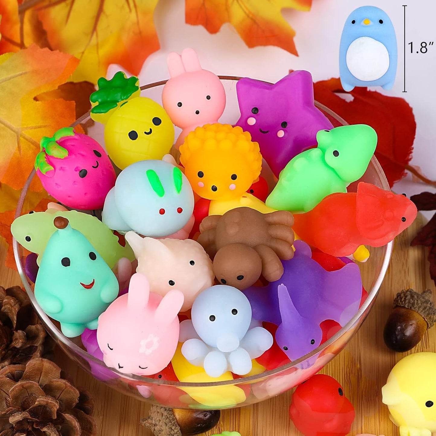 Mochi Squishy Toys 28PCS Animal Mini Squishies Kawaii Party Favors for Kids Cat Unicorn Squishy Squeeze Stress Relief Toys Goodie Bags Novelty Toy Easter Gifts for Boys Girls Adults, Random
