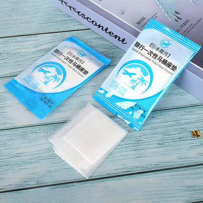 50-Pack Individually Wrapped Waterproof Disposable Plastic Toilet Seat Covers, Non-Slip Travel Protectors
