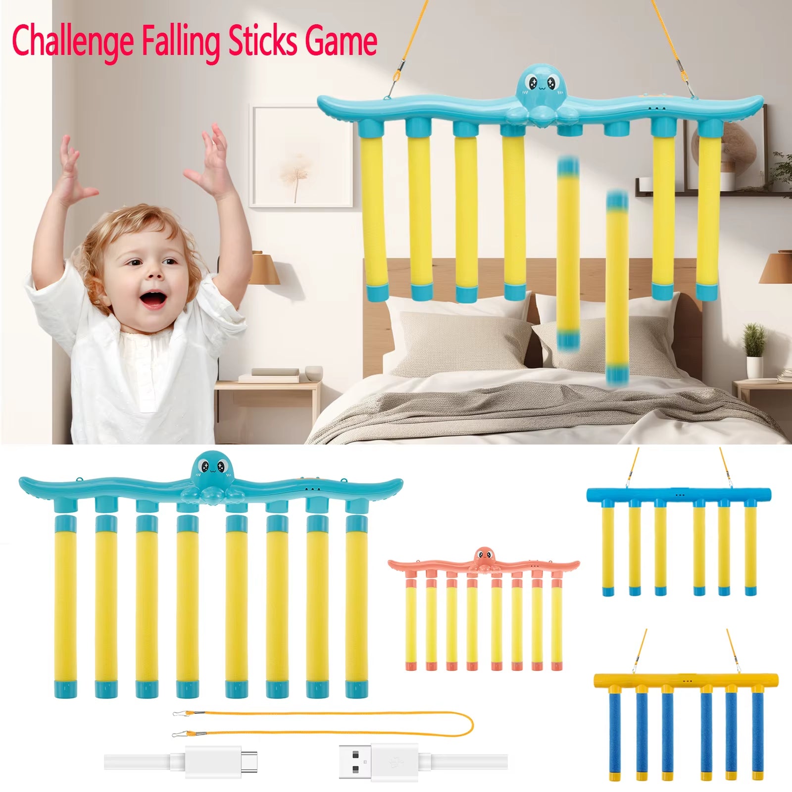 Falling Sticks Reaction Training Game for Kids - Educational Parent-Child Interactive Toy for Hand-Eye Coordination